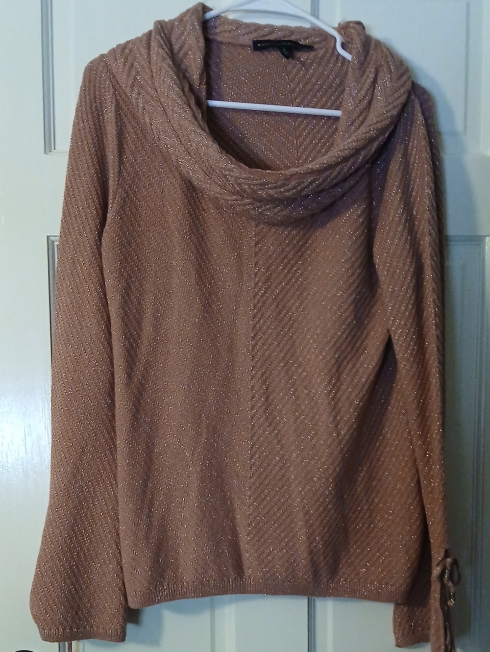 Metallic Mauve Cowl Neck Sweater